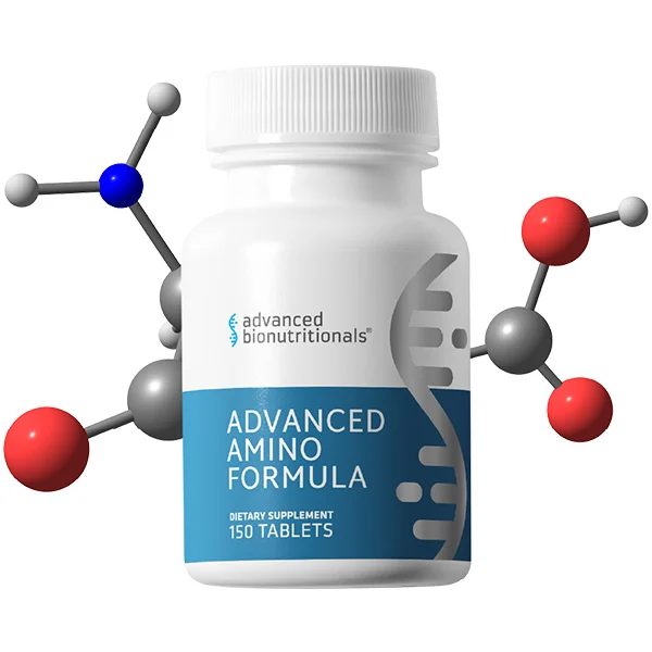 Advanced Amino Formula bottle — essential amino acids muscle strength and recovery supplement, 150 tablets